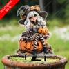 Płaska dekoracja akrylowa 2D czarownicy i kota na zewnątrz, do ogrodu, trawnika, roślin doniczkowych i sztuki krajobrazu, motyw Halloween, odpowiednia na 11 świąt