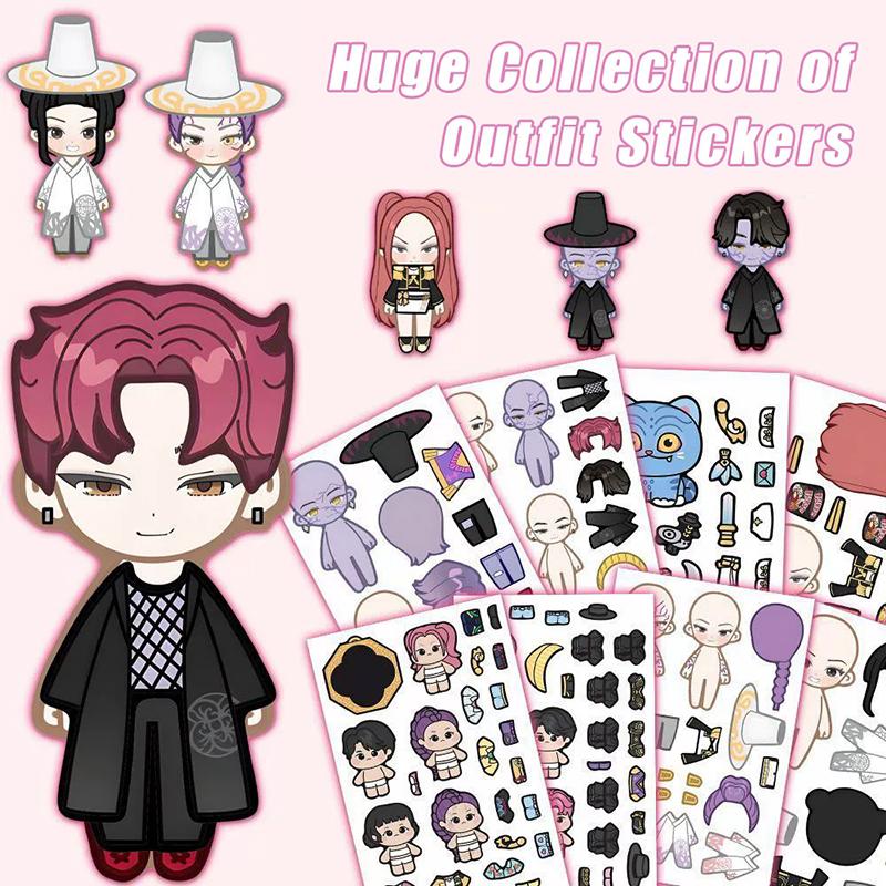 8pcs KPop Demon Hunters Cartoon DIY Stickers Bulk Anime Doodle Decals for Luggage Water Bottles
