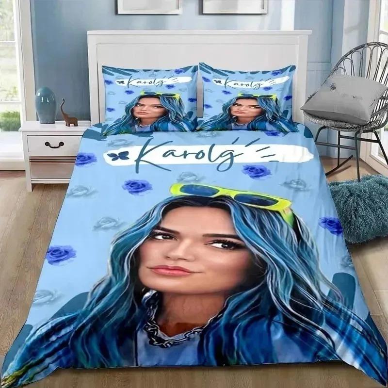 Bettdecke Schöne Karol G Manana Bettwäscheset Erwachsener JungeMädchen Schlafzimmerdekoration Kindergeschenk Einzel Doppel Großformat