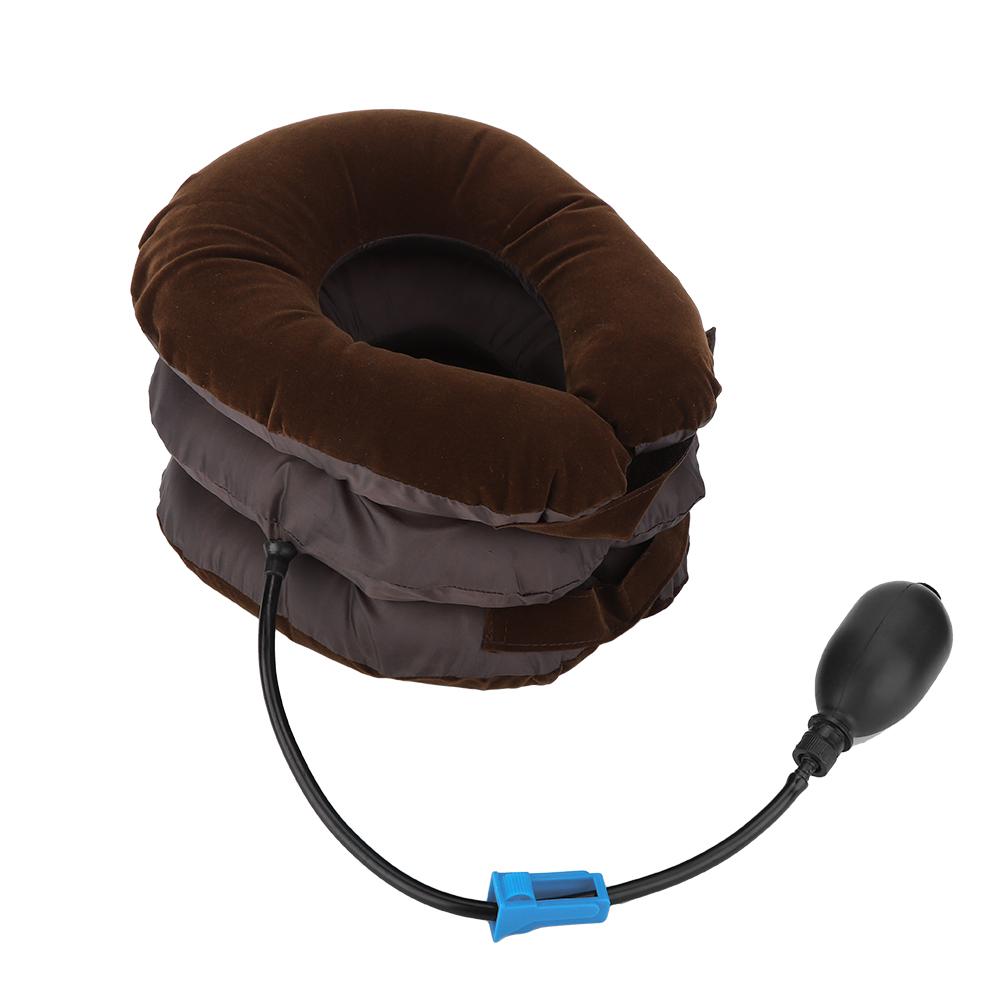 Inflatable Cervical Vertebra Tractor Protector Neck Brace Support Fixation Traction InstrumentCoffee