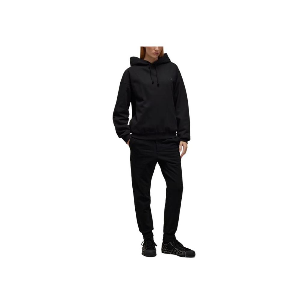 Y-3 Brushed Terry Cuffed Solid Color Drawstring Joggers Men Bottoms Black IW0070