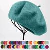 Wool Caps Felt Beret Women British Style Girls Beret Hat Lady Solid Color Winter Hats
