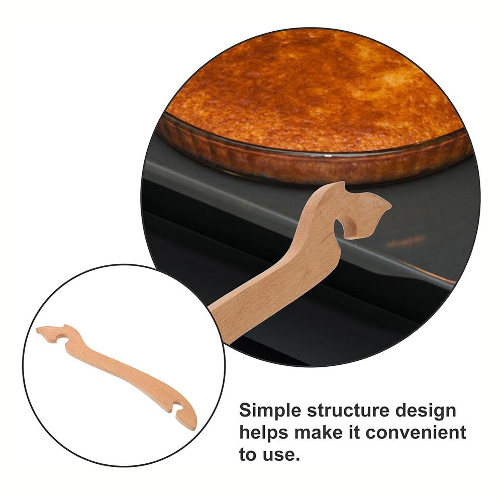 Oven Pulls Stick Toaster Rack Pullers Wooden S Curved Design Heat Resistant Anti-Scald Open-Mouth Design Baking Helper Stick