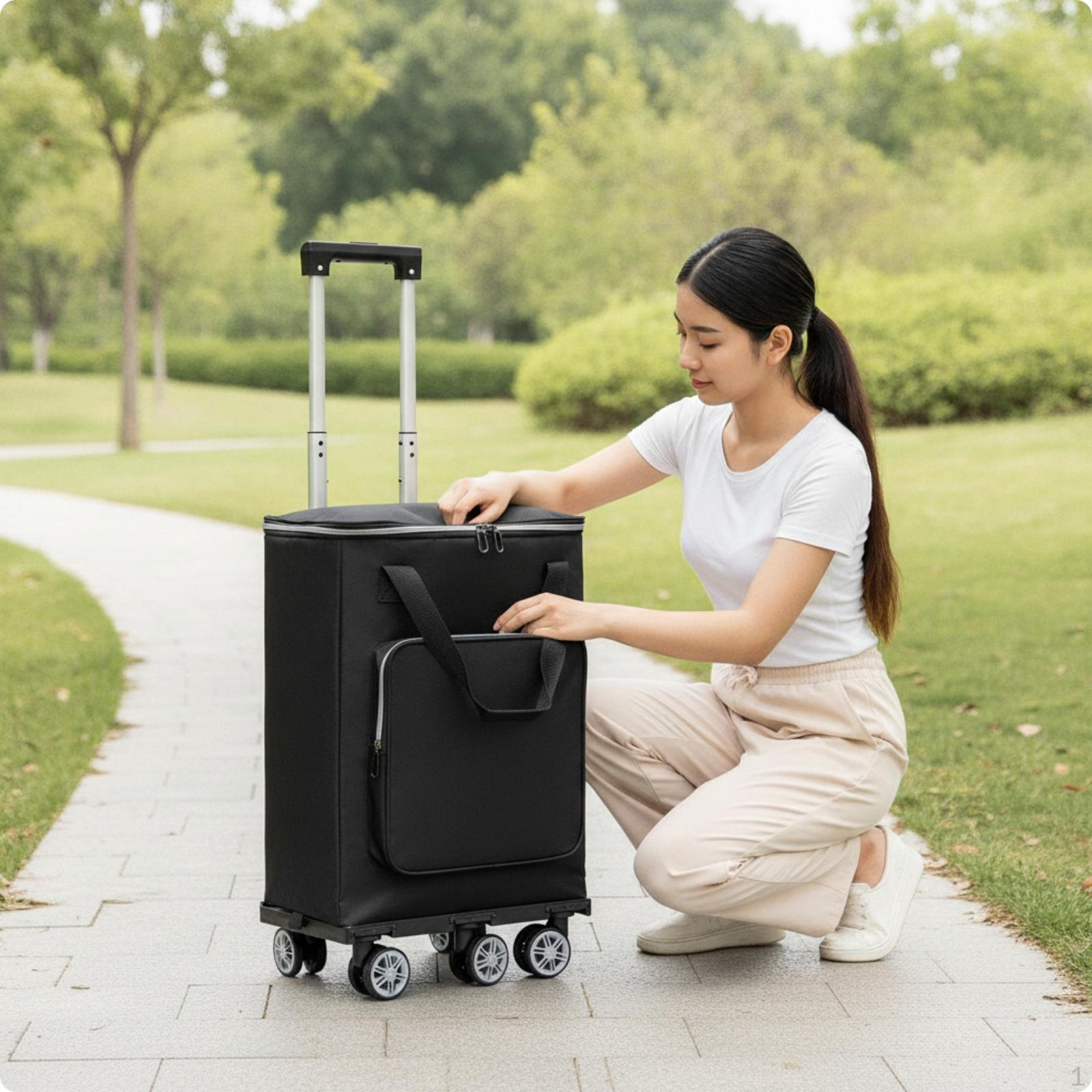 Foldable Shopping Trolley Telescopic with Insulated