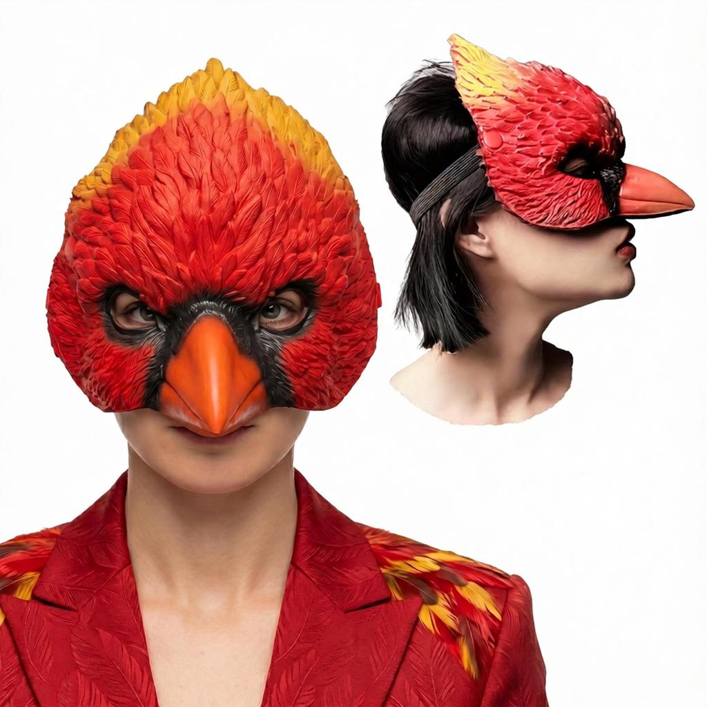 Halloween Cosplay Mask, Cardinals Mask, Suitable for Costume Parties, Carnival Themed Parties, Unisex Cosplay Costume Accessories