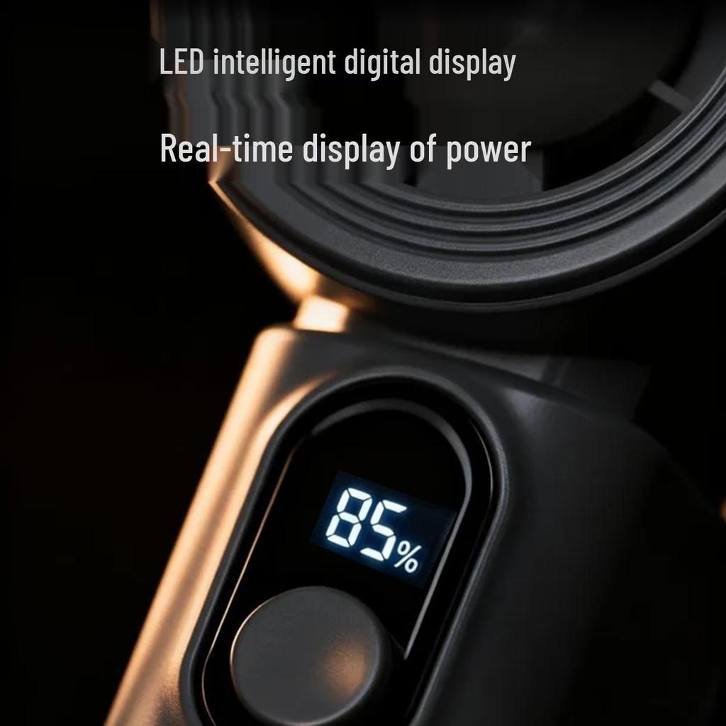USB Rechargeable High-Speed Mini Turbo Fan with Digital Display for Office & Student Use