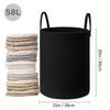 Cotton Rope Laundry Basket - Large Capacity Woven Storage for Clothes, Toys, and Sundries