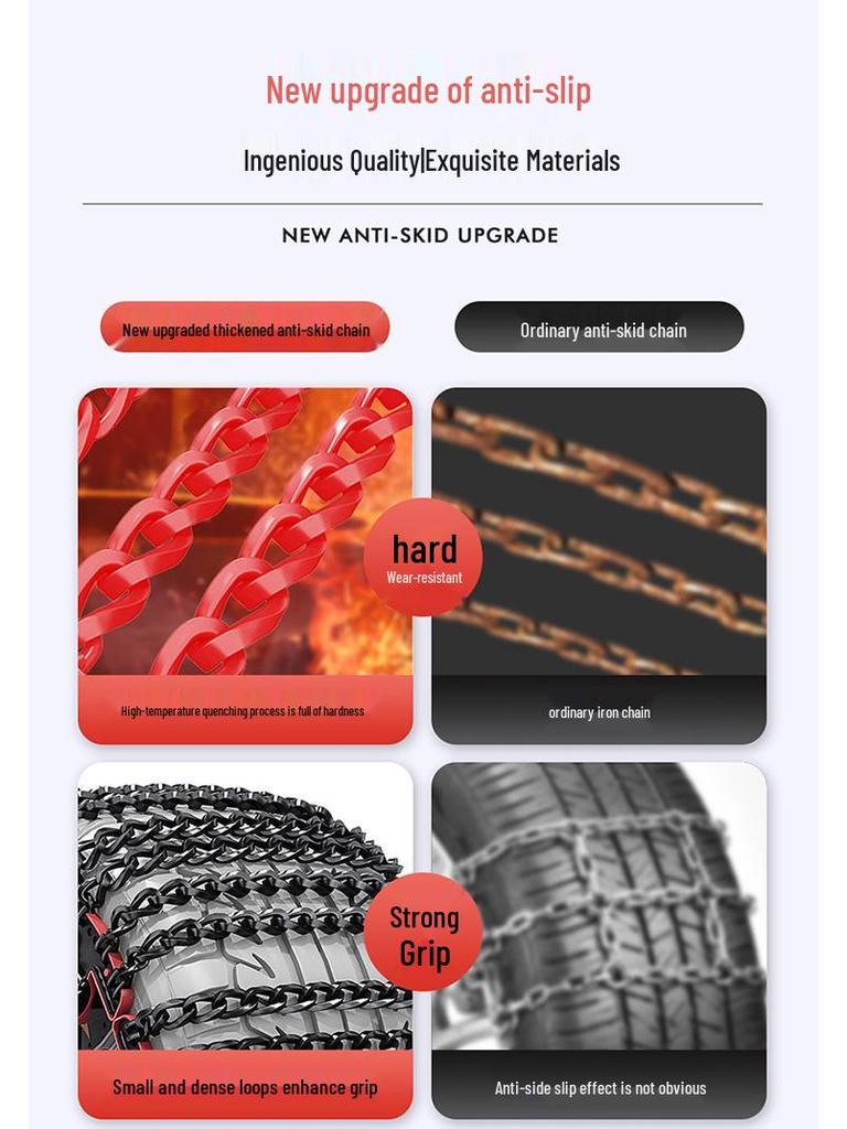 Premium Universal SUV & Sedan Tire Anti-Skid Chains for Off-Road Safety