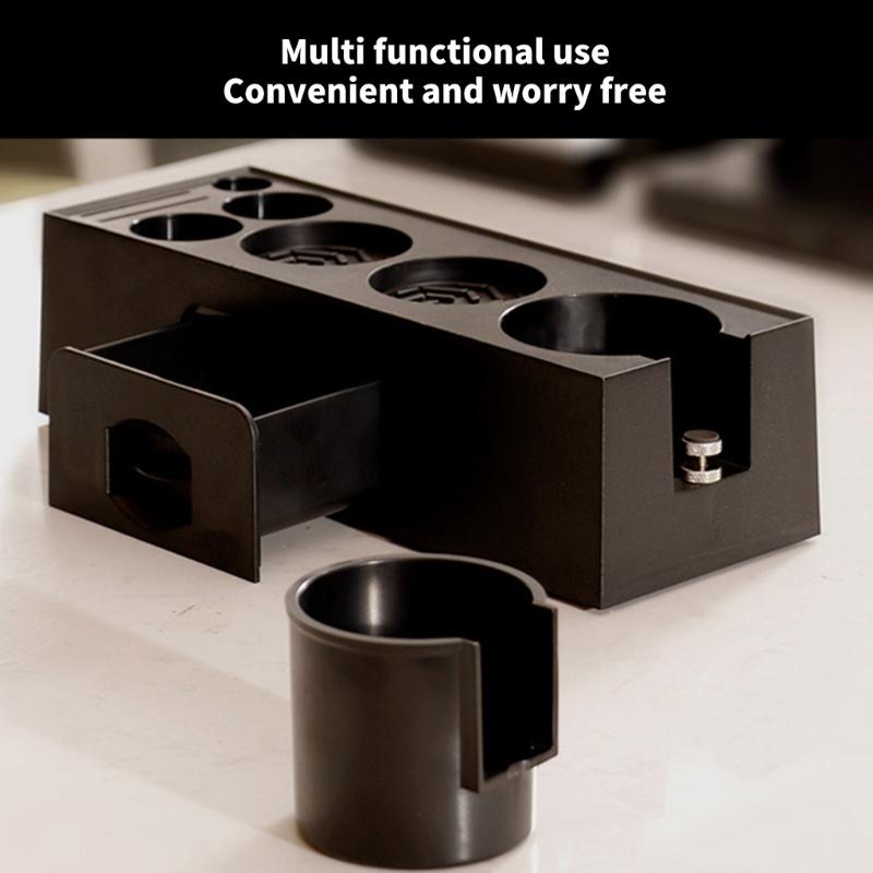 ABS Coffee Portafilter Rack Distributor Holder Convenient Espresso Tamper Mat Stand with Drawer Coffee Accessories
