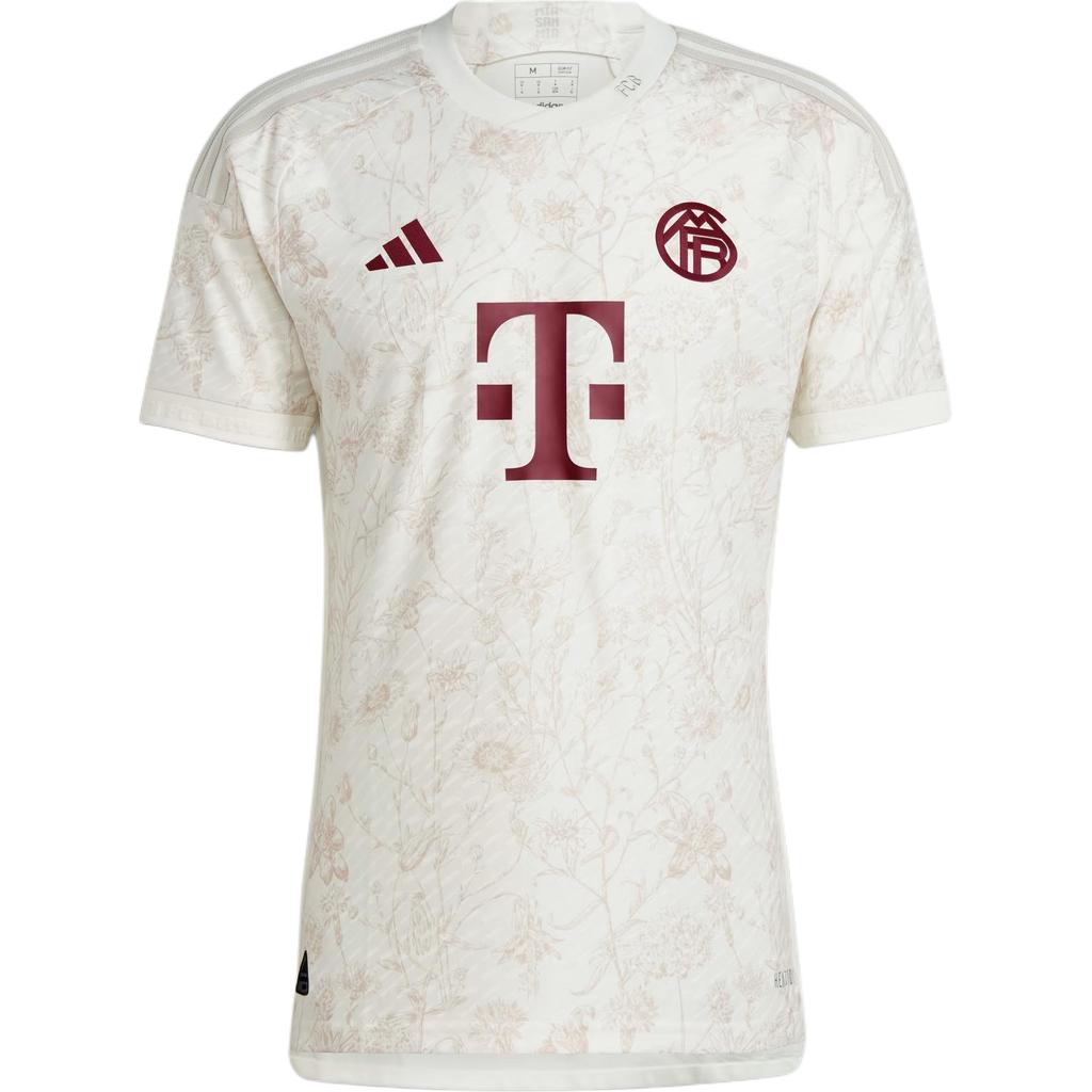 Adidas Fc Bayern 23/24 Third Jersey Floral Print Round Neck Short Sleeve Soccer Shirt Player Version Away Men Tops Han-Jade-White IQ4059