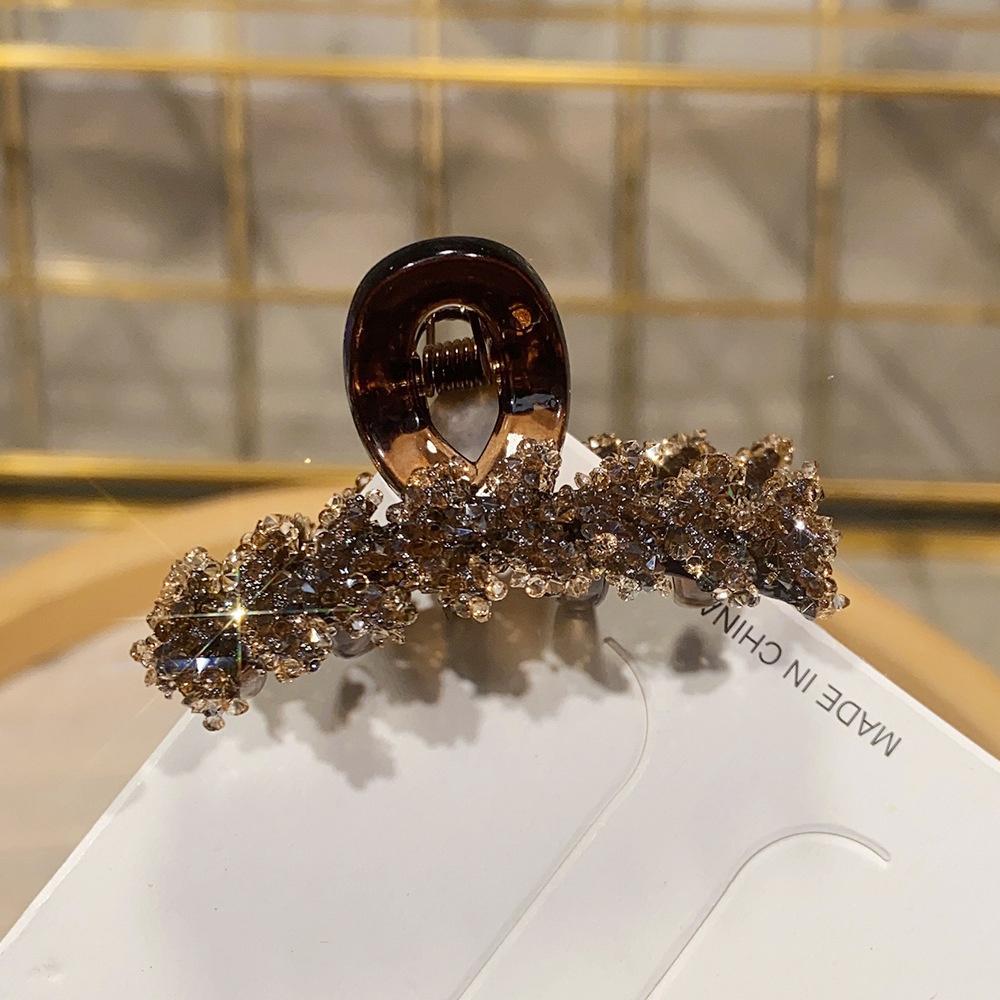 

Crystal Rhinestones Small Wheat Hair Claw Women Girls Princess Head Bangs Hair Claw Clamps Hair Clips Forehead Styling Headdress