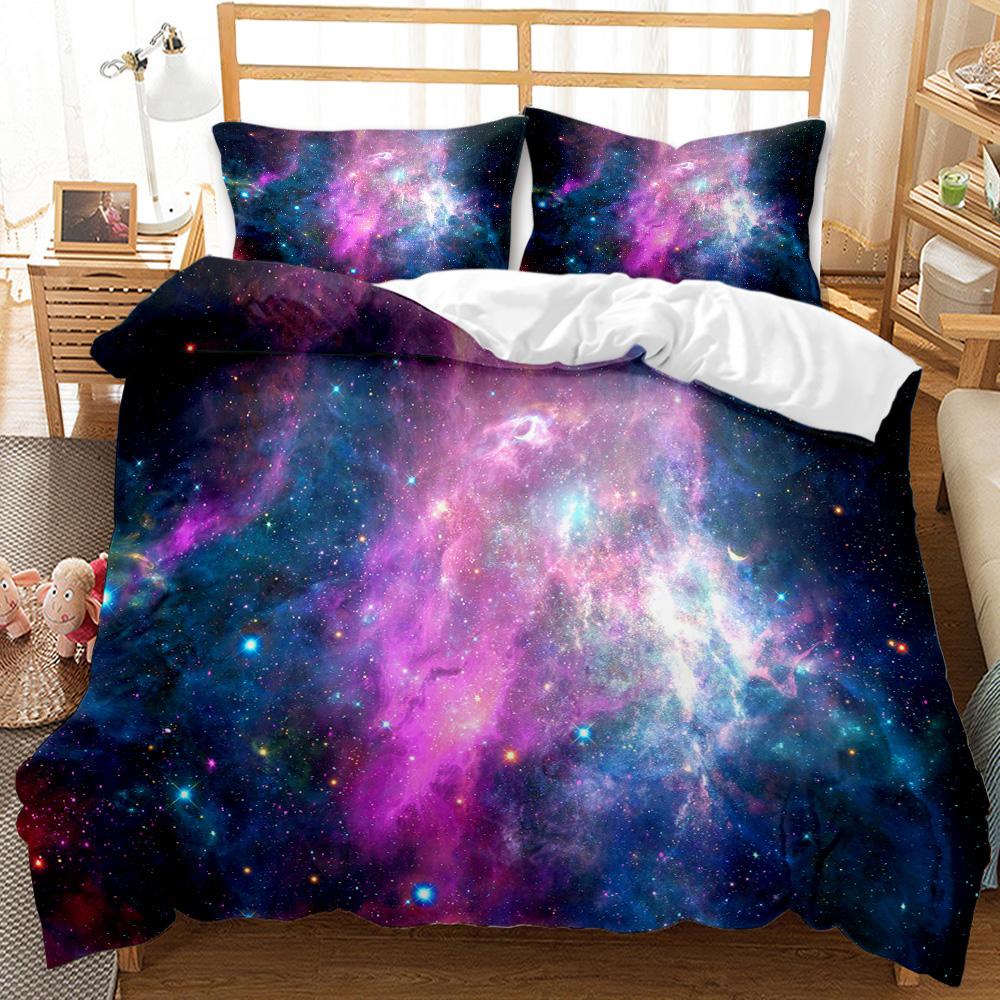 Star Space Duvet Cover Dusty Gas Cloud Nebula And Star Clusters In The Outer Space Bedding Set Double Queen King Size