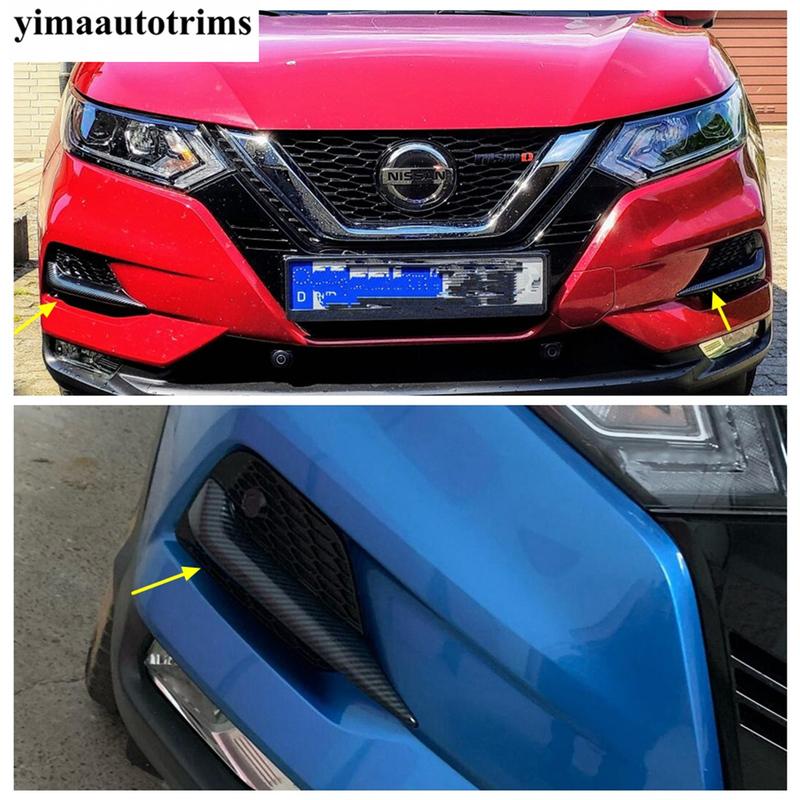 Front Rear Fog Light Lamp Eyelid Eyebrow Cover Trim ABS Chrome / Carbon Fiber Accessories For Nissan Qashqai J11 2018