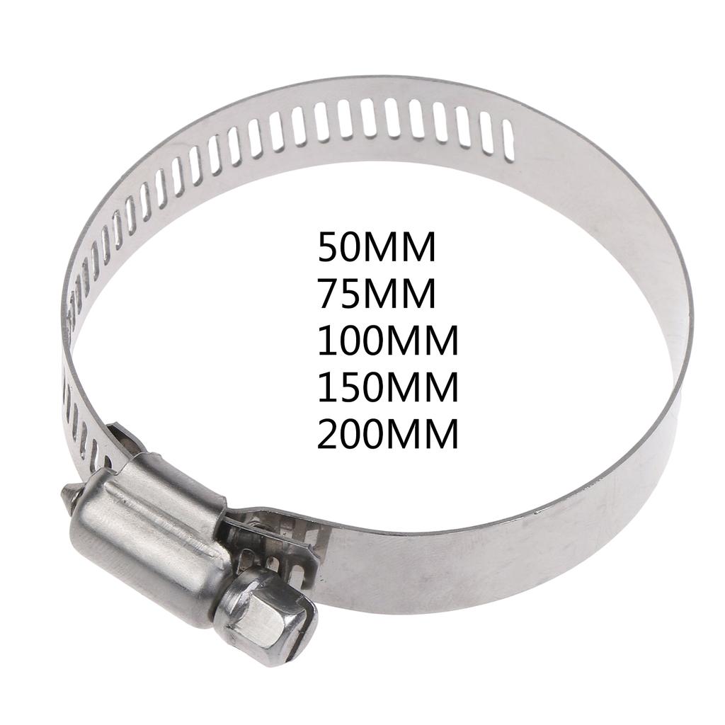 Adjustable Stainless Steel Duct Clamps Hose Clamp Pipe Clamp Air Ducting Clamp Worm Drive Hose Clamp 50/75/100/150/200mm