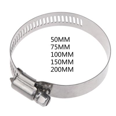 Adjustable Stainless Steel Duct Clamps Hose Clamp Pipe Clamp Air Ducting Clamp Worm Drive Hose Clamp 50/75/100/150/200mm