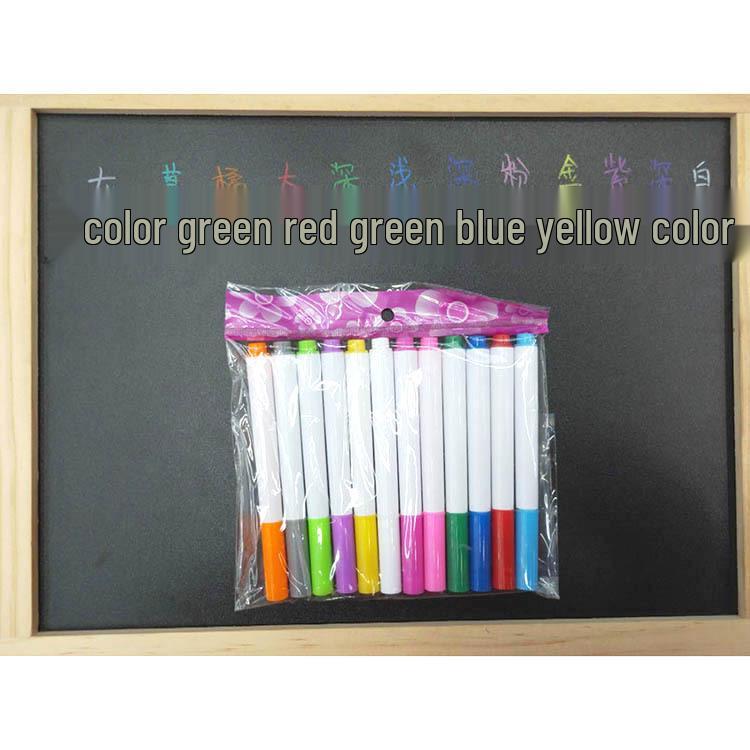 Erasable Watercolor Chalk Pencils & Paintbrush Set - 12 Colors for Kids