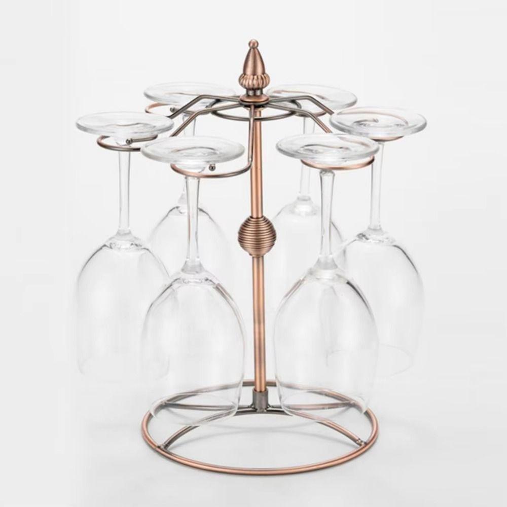 Quick Drainage Goblet Holder 6 Hooks Drinking Glasses Display Stand  Bar Storage