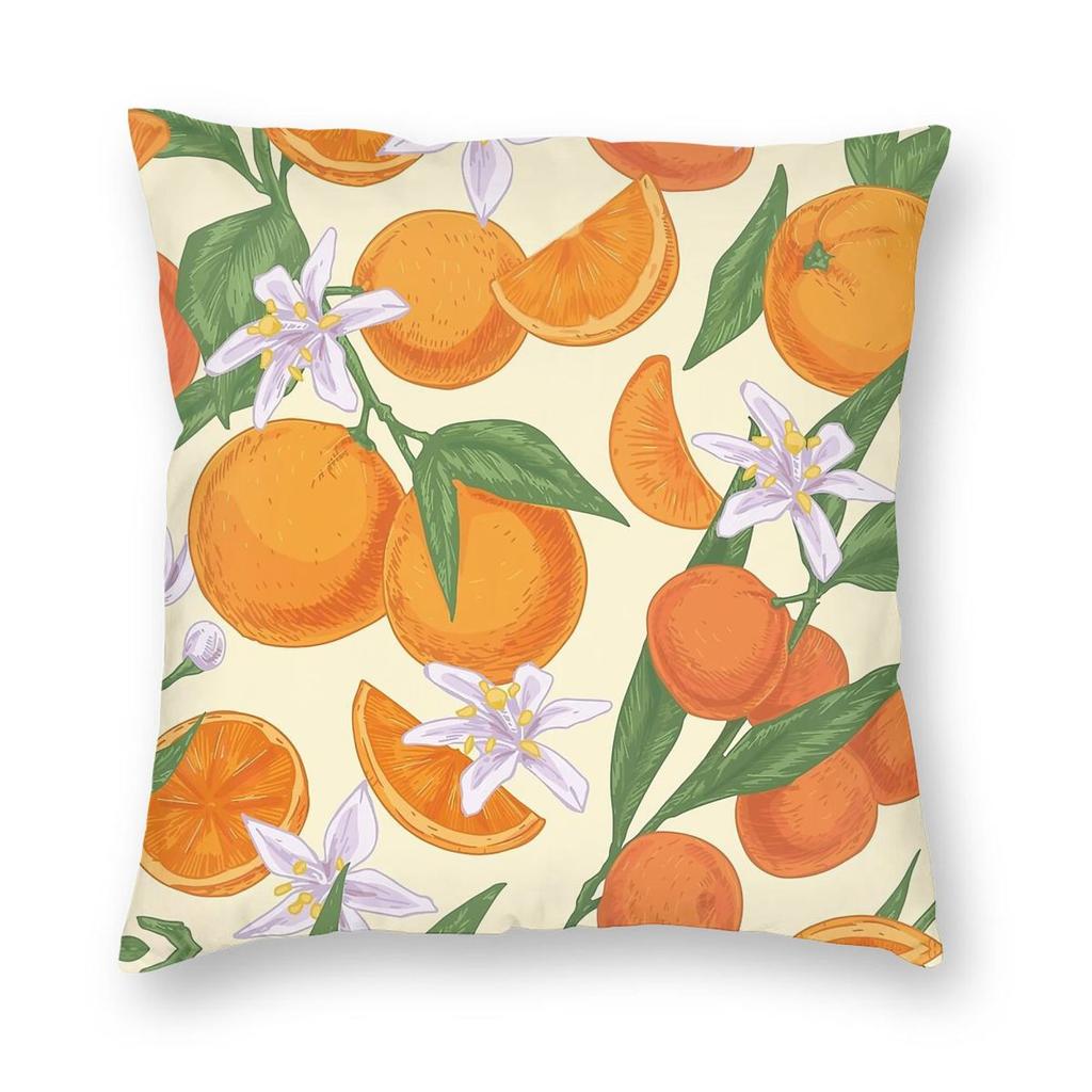 Italian Oranges Amalfi Coast Square Pillowcase Polyester Linen Velvet Creative Zip Decorative Pillow Case Sofa Cushion Cover