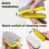 Shower Cleaner Brush,Tub Tile Scrubber with Telescopic Long Handle,4 Scrub Heads for Cleaning Bathroom Bathtub Floor Baseboard Sink Kitchen Toilet