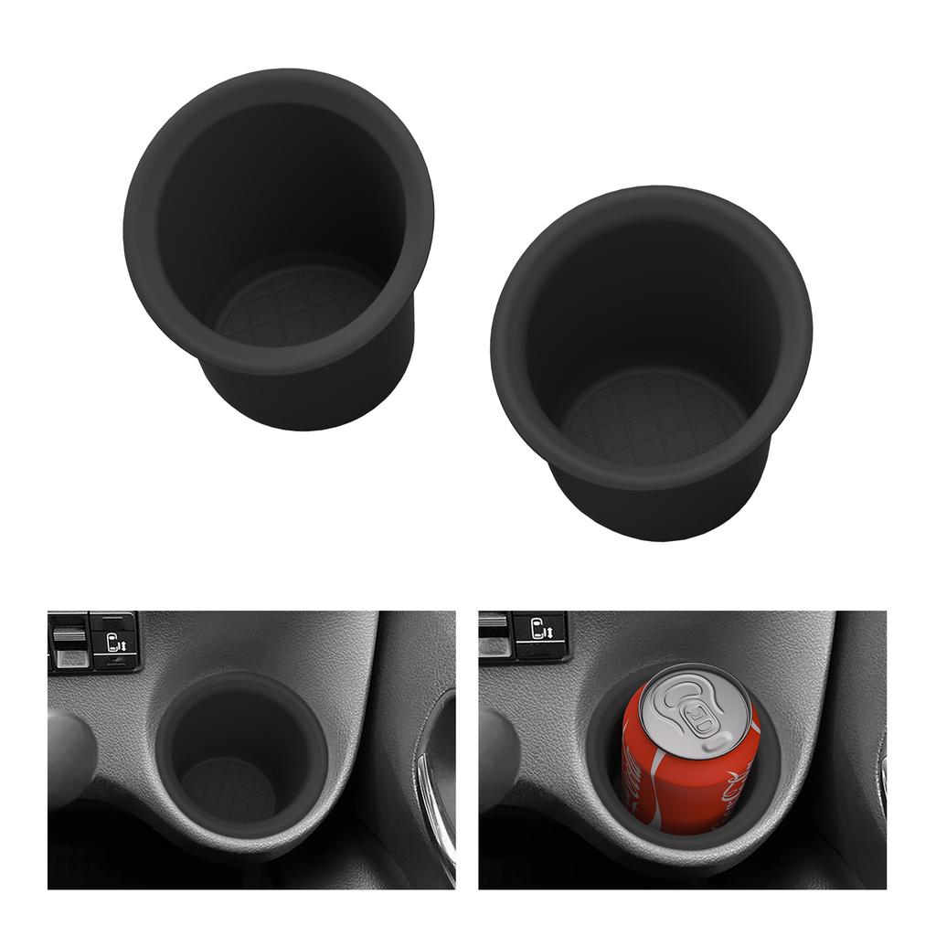 for Toyota Sienta 170 Series 2016-2025 Water Cup Holder Limiter Fixed Silicone Drink Storage Box Tray Car Accessories 2pcs Black