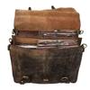 Vintage Brown Genuine Buffalo Leather Messenger Bag 16"Laptop Briefcase Satchel