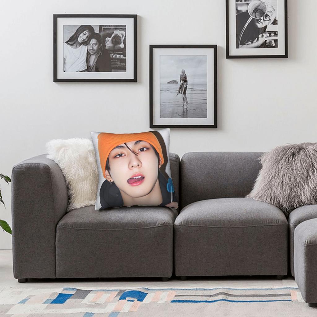 Kpop Style Boy Wonnie Pillow Cover Soft Cushion Cover Cute Funny Pillow Case For Office Car Home Decor