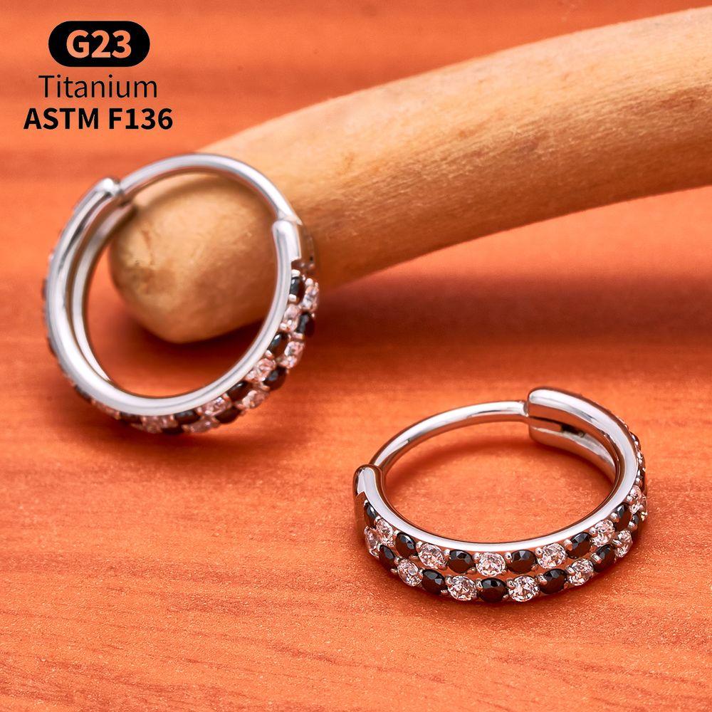 Titan-Hoop-Clicker-Set Helix Tragus Septum Conch Vertikal Anatomie Stack Nase Lippenring Scharnier Segment Piercing Körperschmuck