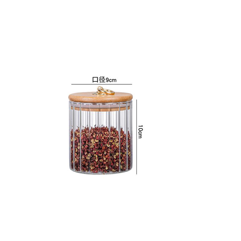 Clear Glass Storage Jar Candy Jar with Lid Creative Copper Ring Dried Fruit Snack Striped Glass Bottle Kitchen Storage Container
