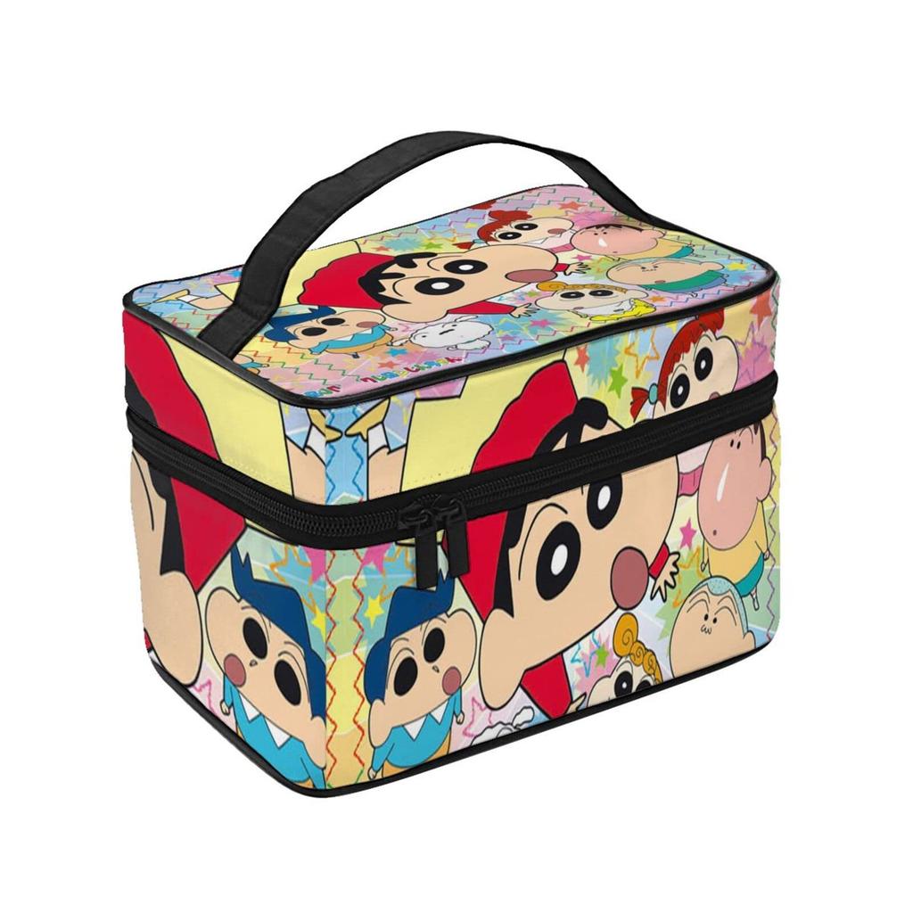 [JMI] Crayon Shin-chan Kosmetiktasche, Stilvolle Kosmetiktasche, Tragbar, Funktional, Großes Fassungsvermögen, Wasserdicht, Kleiner Organizer, Leicht, Perfekt