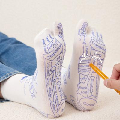 Acupunctuursokkenset voor voetreflexologie Gebruiksvriendelijke acupressuursokken met massagestok Voetmassagepuntenkaart Acupunctuurhulpmiddelen voor voetreflexologie