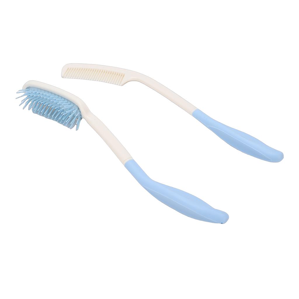 Handled Comb and Hair Brush Set Comb Hair Brush Curved Ergonomic Grip for Limited Mobility