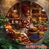 Metal Wall Art Vintage African Lady Round Sign Home Bar Decor Kitchen Office