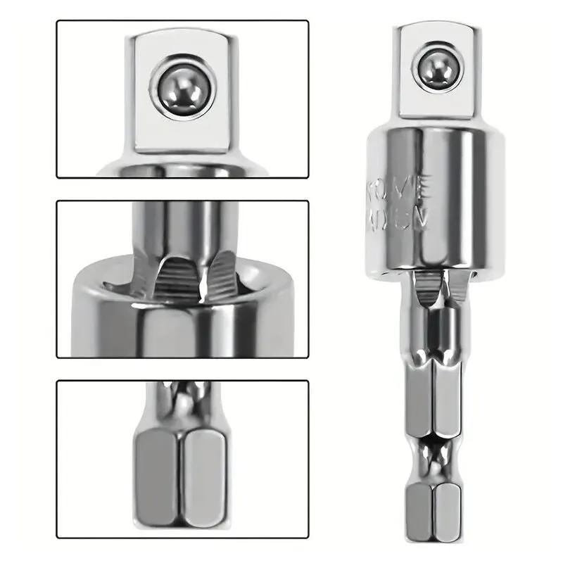 3PCS/set electric Drill Air Screwdriver Sleeve Universal Adapter Hexagonal Handle to Square Head Rotary Adapter Connect Rod Tool