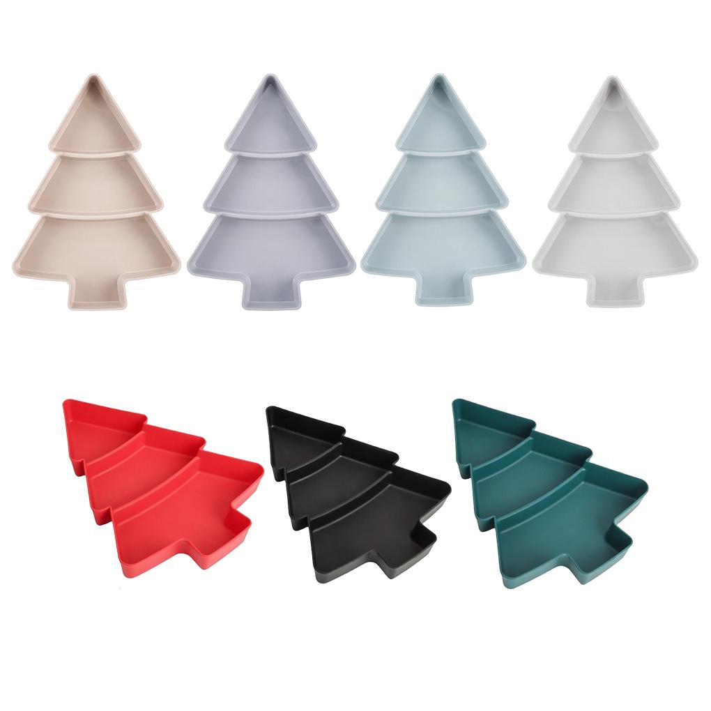 Christmas Tree Shaped Candy Snacks Tray Melon Forseeds Nut Bowl Durable Plastic Household Snack Tray