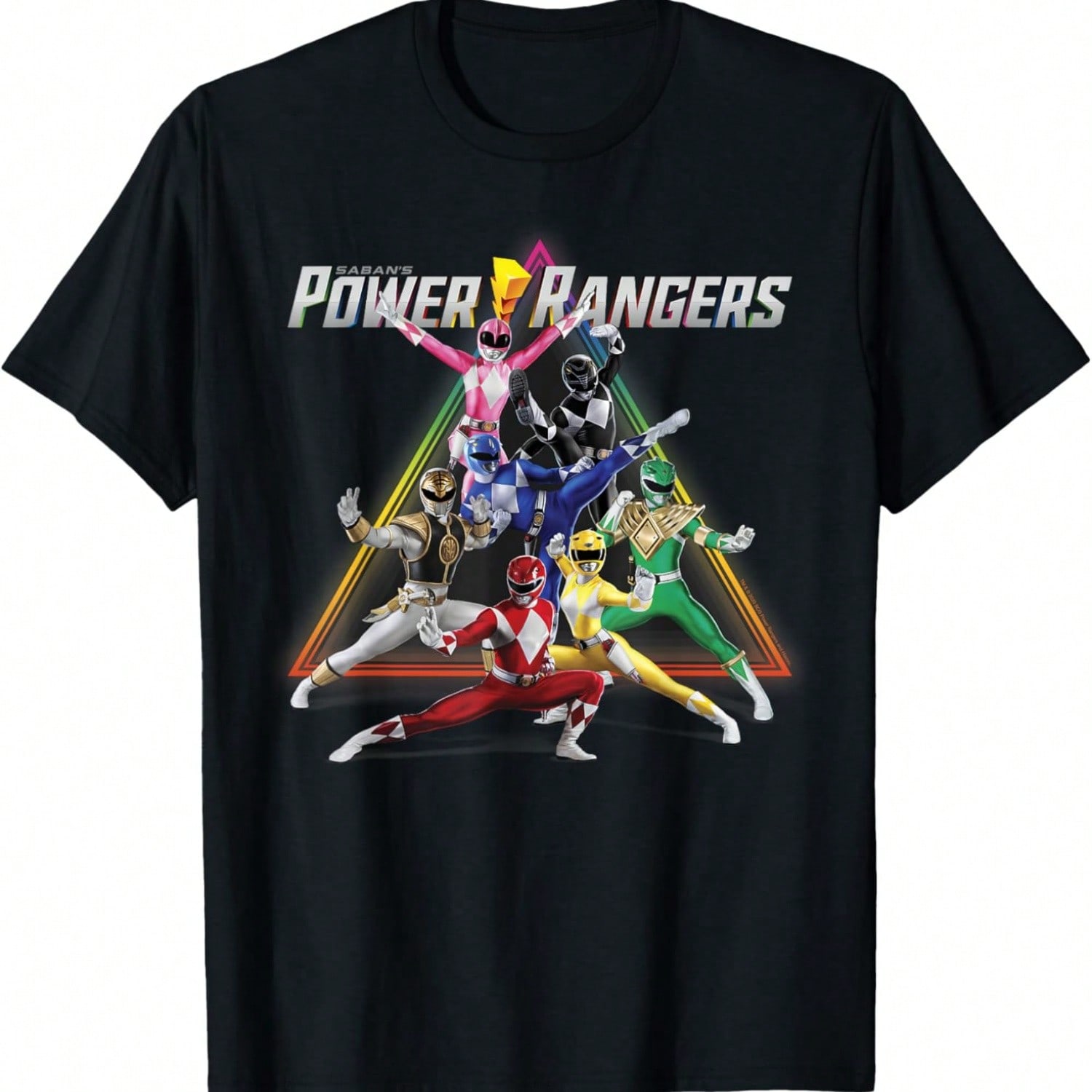 Power Rangers Rainbow Prism And Classic Logo T-Shirt.Jpg|Power Rangers Rainbow Pyramid Retro Action Portrait T-Shirt.Jpg|Power Rangers Rainbow Waterco S разноцветный