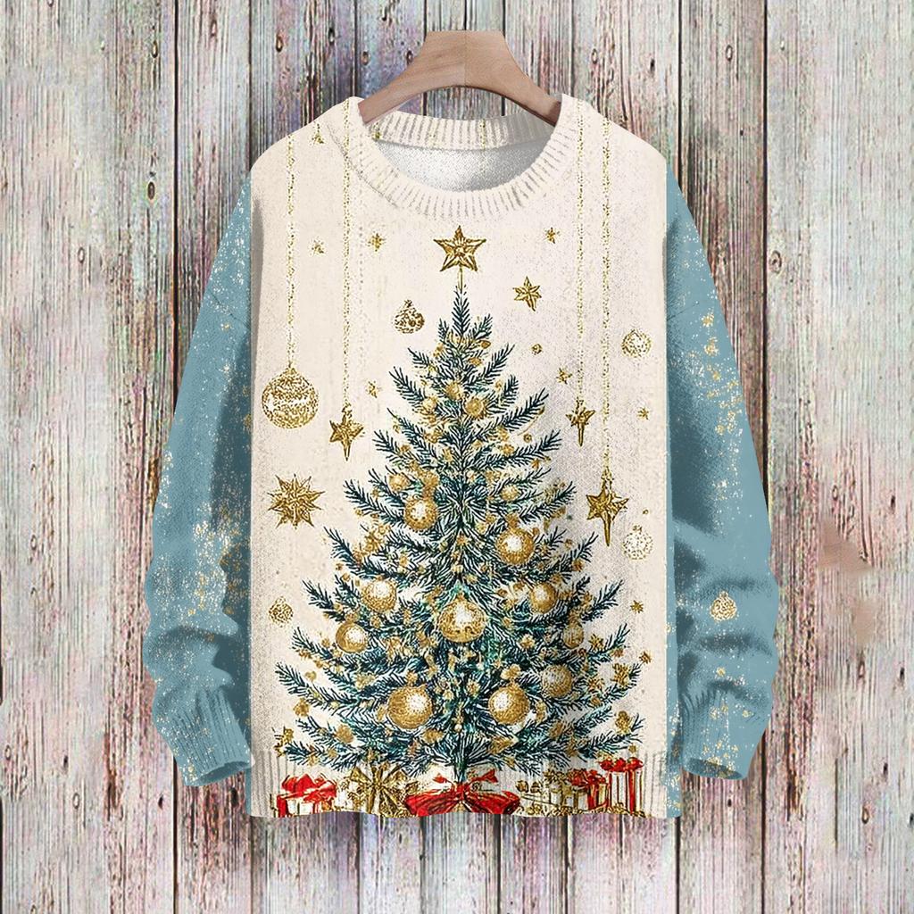 Christmas Sweatshirts For Women Knit Sweater Cute Shirt Fall Crewneck Pullover Tops