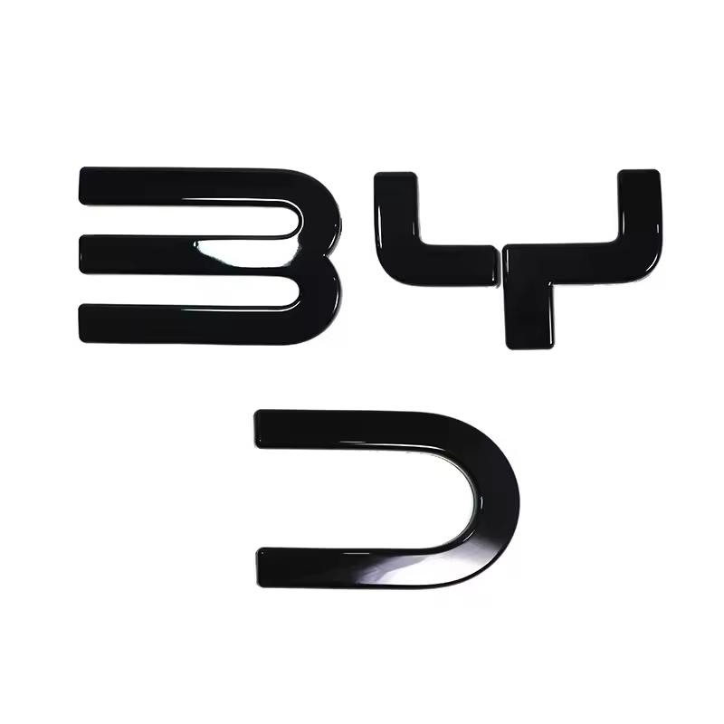 For BYD Shark 6 Accessories Black Car Label Sticker Car Front Logo Frame Head Bumper Decor 3D Sticker Cover