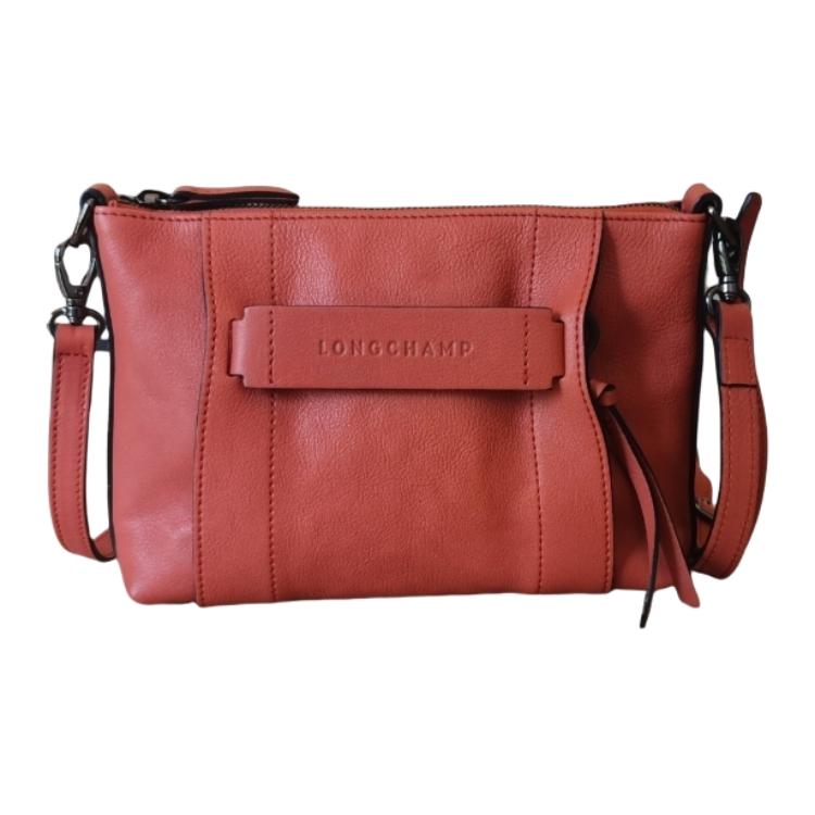 

Longchamp 3D Silver Hardware Leather Crossbody Shoulder Bag Small Women bags Orange-Red 10199HCV003 Basic Set (Bag+Dust Bag)