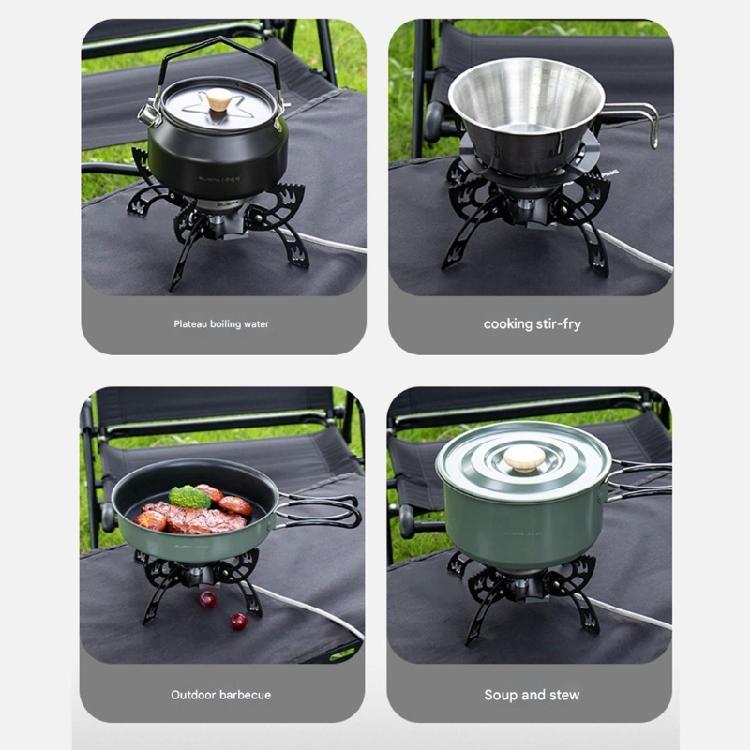 Foldable Camping Cooker  Burners Wind Resistant Flame 4 Leg Stability Compacts Portable Design for Outdoor Cooking