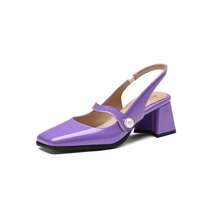 Women's high-heeled sandals spring and summer new simple and comfortable thick heel large size light mouth bag head sandals