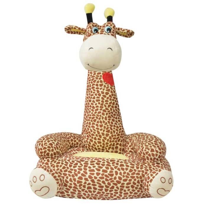 VidaXL Chaise en peluche pour enfants Girafe Marron 80160