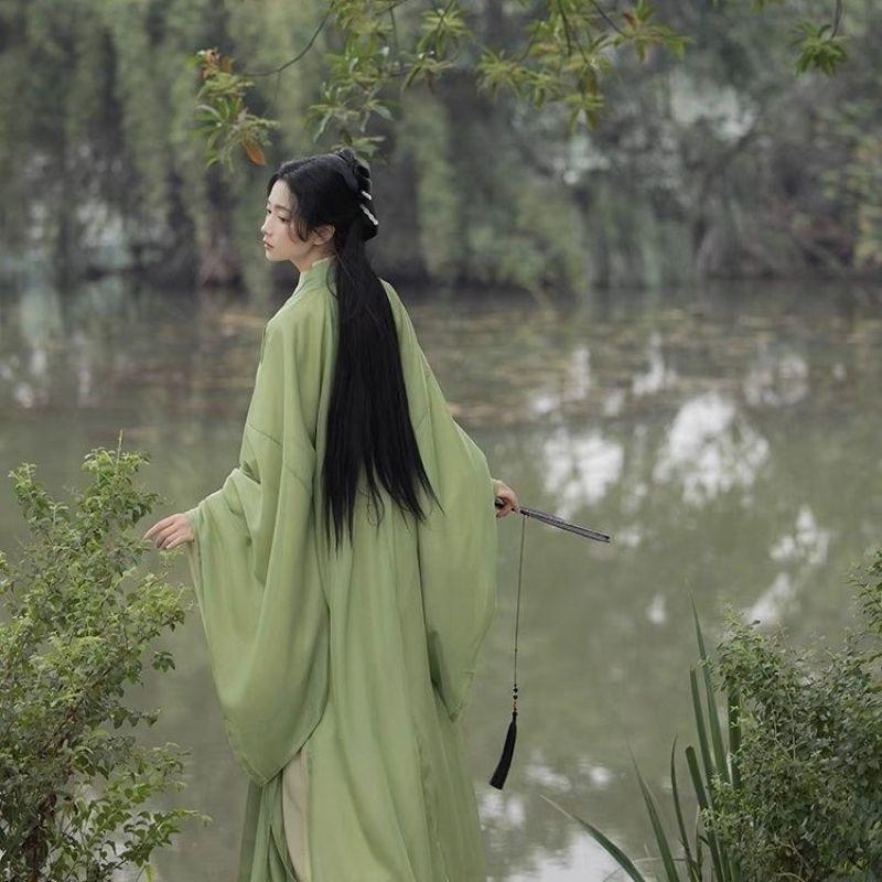 Chinesischer Wei- und Jin-Dynastien-Stil Hanfu Göttin-Thema Damenkleid-Set