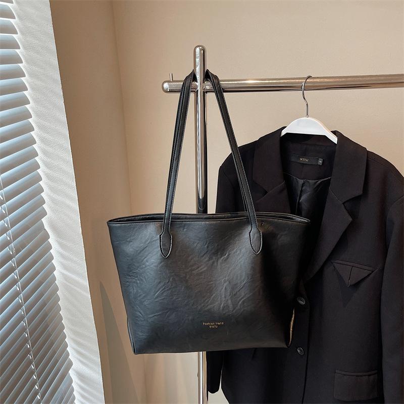 

Сумка большой вместимости женская осенне-зимняя новая простая и модная сумка через плечо сумка-тоут для поездок на работу