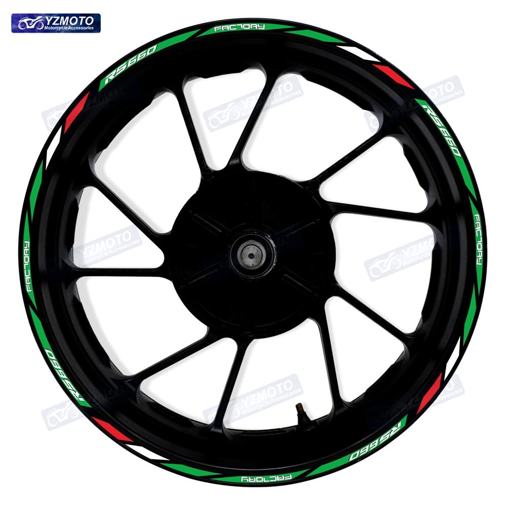 For RS660 RS 660 Motorcycle 17 Inch Racing Racing Wheel Stickers Car Reflective Rim Motorbike Bicycle Hub Tape Decal Sticker