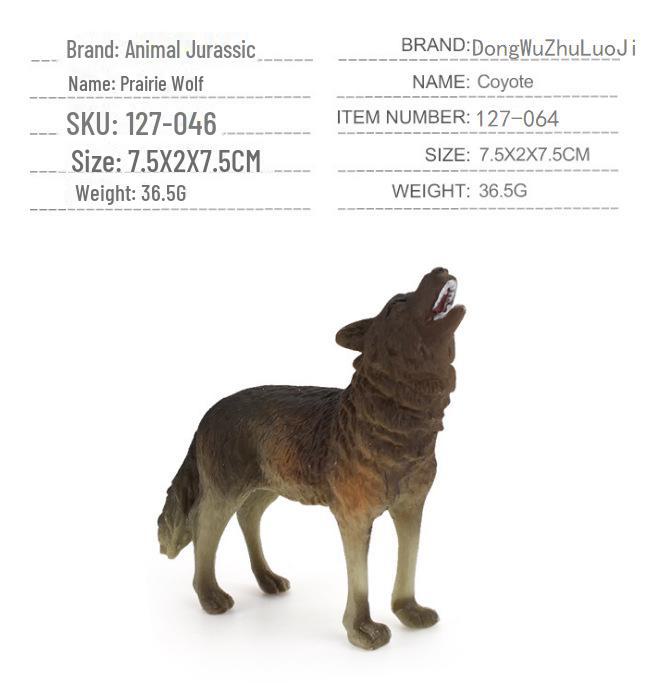 9-Piece Wildlife Park Simulation: Solid Male Wolf, Howling Wolf, White Wolf, and Wolf Cub Figurine Set