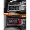 Savadicar Red Interior Accessories - Cup Holder Trim Cover for 2018-Present Jeep Wrangler JL JLU 4XE & Gladiator JT - Solid Color Interior Decor