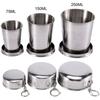 Portable Stainless Steel Folding Cup Telescopic Mug for Tea Camp Utensils Tableware Folded Cup Outdoor Camping 75ml/150ml/250ml