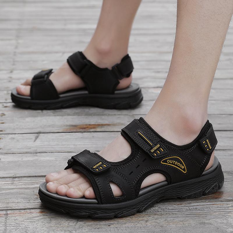 38-46 Summer Men's Casual Closed Toe Leather Sandals  Large Size Breathable Casual Sneakers Sandals for Men Mens Sandals