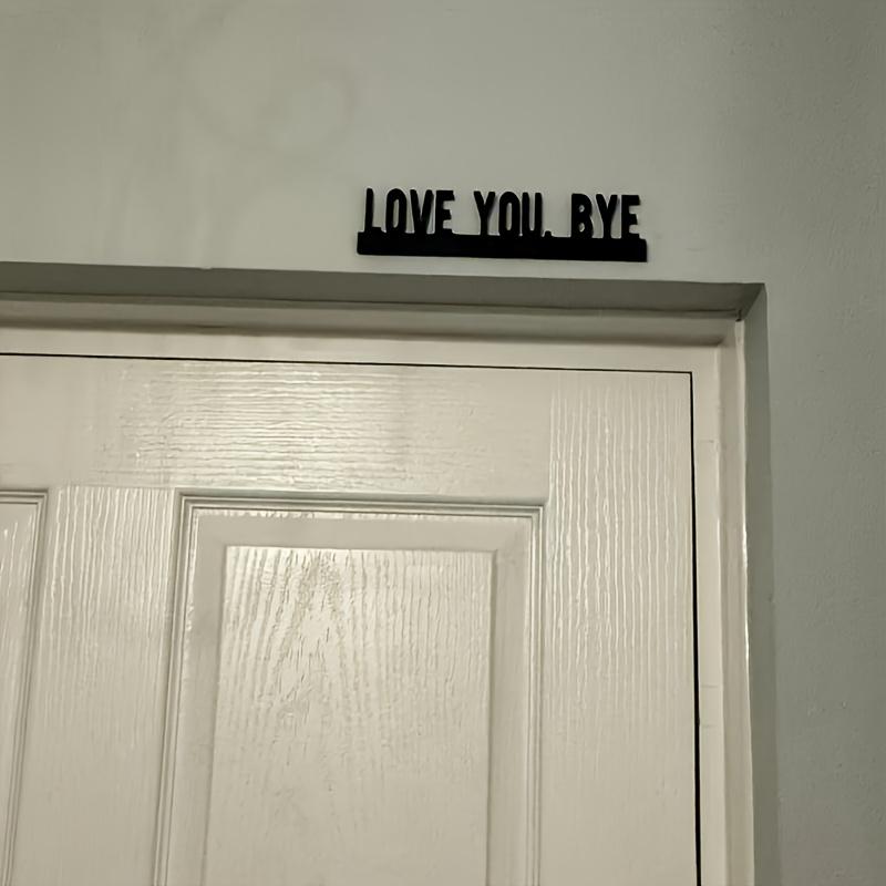 2D Flat-printed Classic Artificial Wooden "LOVE YOU BYE" Sign, Geometric Wall Art for the Living Room, Indoor Wall Hanging Decor