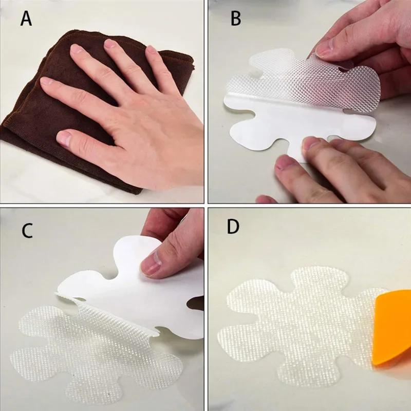 61220Pcs Anti Slip Bathtub Stickers Waterproof Flower Shaped Self-Adhesive Safety Shower Anti-Slip Appliques For Home Bathroom